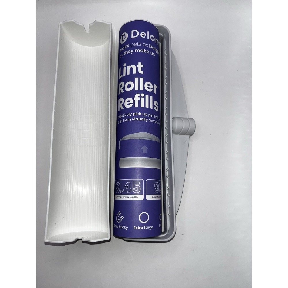 Delomo Lint Roller Refills Large 9.45inch 90 Sheets Easy Tear With Cover‎ New